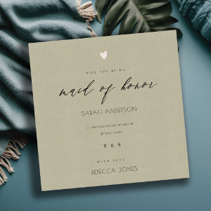 SIMPEL ELEGANT KRAFT TYPOGRAFIE bruidsmeisje Kaart