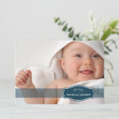Simpel Elegant (middernacht) Baby Aankondiging (Staand voorkant)