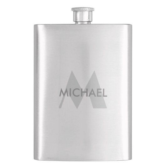 Simpel Elegant Monogram en Naam Flacon (Voorkant)