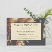 Simpel Elegant Pampagras Onze Trouwdag Save The Date (Staand voorkant)