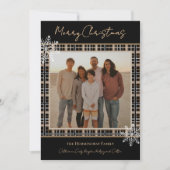 Simpel Elegant Plaid Sneeuwvlokken Kersttrui Feestdagenkaart (Voorkant)