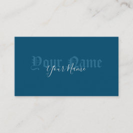 Simpel elegante blauwe oude letters visitekaartje