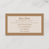 Simpel elegante bruine oude letters visitekaartje (Achterkant)