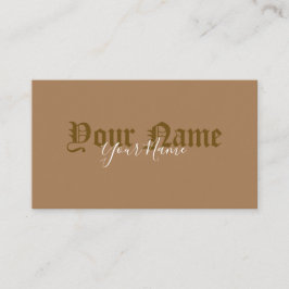Simpel elegante bruine oude letters visitekaartje