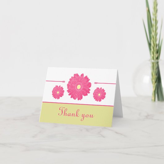 Simpel Elegante Gerbera Madeliefjes Bedankkaart (Voorkant)