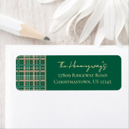 Simpel Elegante Groene Kerst Plaid Retour  Etiket