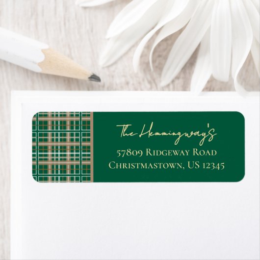 Simpel Elegante Groene Kerst Plaid Retour Etiket (Insitu)