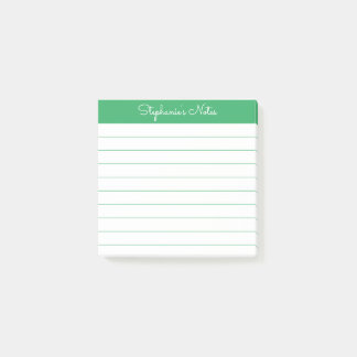Simpel Elegante Groene Persoonlijke Gelinieerde Post-it® Notes