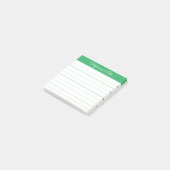 Simpel Elegante Groene Persoonlijke Gelinieerde Post-it® Notes (Schuin)