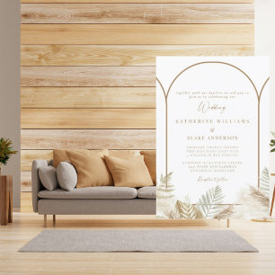 Simpel Elegante Pampas & Goud Neutrale Uitnodiging