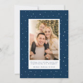Simpel Elegante Prettig Kerst Script Navy 4 Foto Feestdagenkaart (Achterkant)