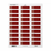 Simpel Elegante Rode Kerst Plaid Retouradres Etiket (Full Sheet)