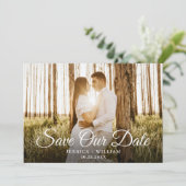 Simpel Elegante Trouwfoto Save The Date (Staand voorkant)