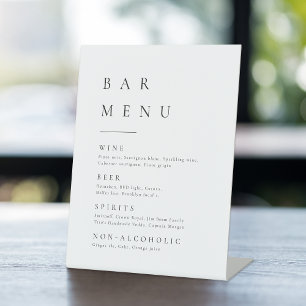 Simpel Elegante Typografie Modern Barmenu Pedaal Reclamebord Met Voetstuk
