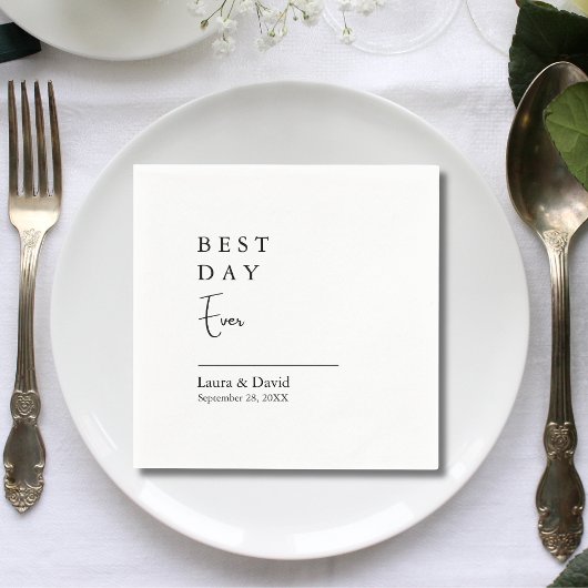 Simpel Elegante Typografie Moderne Bruiloft Servet