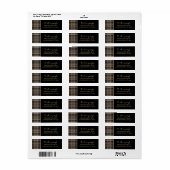 Simpel Elegante Zwarte Kerst Plaid Retour Etiket (Full Sheet)