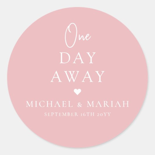 Simpel Elegeant Eén Dag Verder Oefendiner  Ronde Sticker (Voorkant)