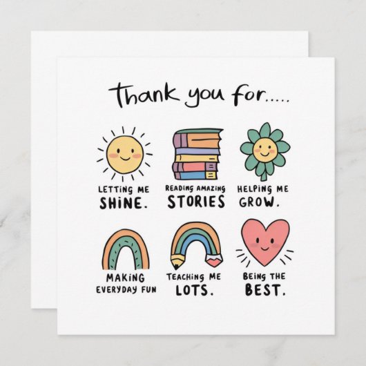 Simpel en mooi bedankkaart (Voorkant / Achterkant)