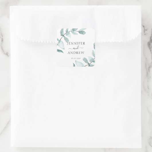 Simpel eucalyptus bruiloft Sticker (Tas)