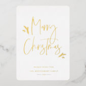 Simpel Festief Schrift Folie Feestdagenkaart (Voorkant)