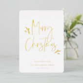 Simpel Festief Schrift Folie Feestdagenkaart (Staand Voorkant)