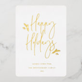 Simpel Festief Schrift Folie Feestdagenkaart (Voorkant)