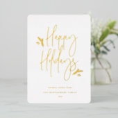 Simpel Festief Schrift Folie Feestdagenkaart (Staand Voorkant)