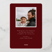 Simpel Festief Schrift Folie Feestdagenkaart (Achterkant)