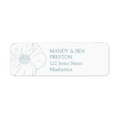 Simpel Flower bruiloft - adresse Etiket (Voorkant)