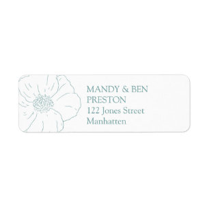 Simpel Flower bruiloft - adresse Etiket