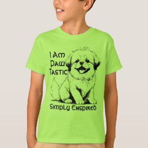Simpel geïnspireerd ben ik Paw-Tastic ShihTzu Kind T-shirt