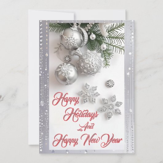 Simpel geïnspireerd Silverbell Sparkle Kerstmis Feestdagenkaart (Voorkant)