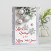 Simpel geïnspireerd Silverbell Sparkle Kerstmis Feestdagenkaart (Staand voorkant)