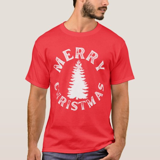 SIMPEL GELUKKIGE KERSTBOOM T-SHIRT (Voorkant)