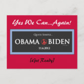 Simpel gezegd OBAMA BIDEN 2012 Briefkaart (Voorkant)