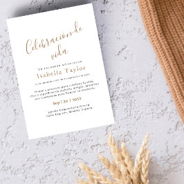 Simpel goud | Uitvaart Celebración de Vida Kaart