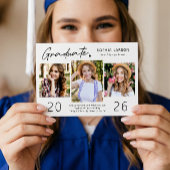 Simpel Graduate Script 3 Photo Collage Graduation Aankondiging