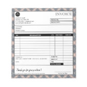 Simpel grijs geplakt border zakelijk factuurformul notitieblok (Voorkant)