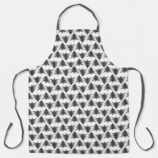 Simpel grijs kerstboom motief uniseks schort (Voorkant)