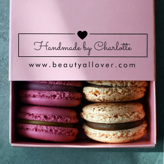 Simpel, handschrift, "Handgemaakt door 🖤" Rubberstempel