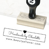 Simpel, handschrift, "Handgemaakt door 🖤" Rubberstempel