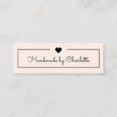 Simpel, handschrift, "Handgemaakt" Mini Visitekaar Mini Visitekaartje (Voorkant)