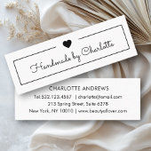 Simpel, handschrift, "Handgemaakt" Mini Visitekaar Mini Visitekaartje