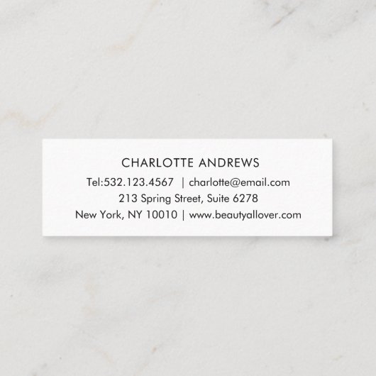 Simpel, handschrift, "Handgemaakt" Mini Visitekaar Mini Visitekaartje (Achterkant)