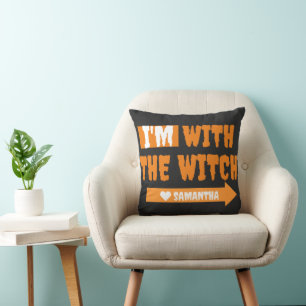 Simpel Happy Halloween Ik ben met de heks kostuum Kussen
