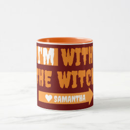 Simpel Happy Halloween Ik ben met de heks kostuum Mok