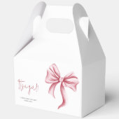 Simpel Het is een Meisje Roze Bow Baby shower Bedankdoosjes (Achterkant)