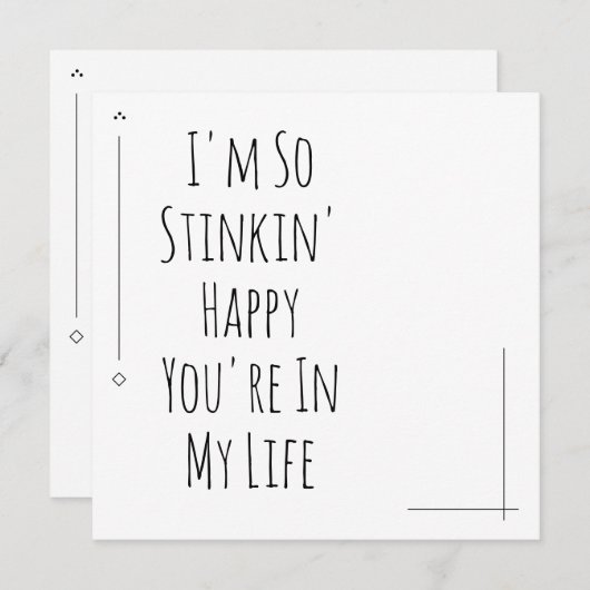 Simpel: "Ik ben zo blij dat je in mijn leven bent" (Voorkant / Achterkant)