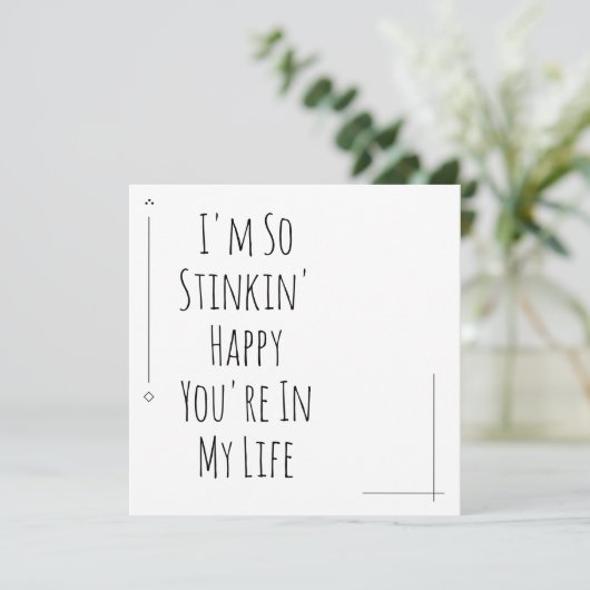 Simpel: "Ik ben zo blij dat je in mijn leven bent" (Staand voorkant)