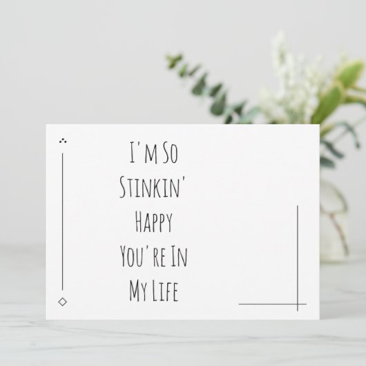 Simpel: "Ik ben zo blij dat je in mijn leven bent" (Staand voorkant)